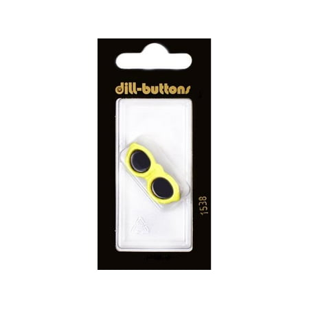 Dill Buttons 30mm 1pc Shank Sunglasses Yellow