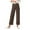 Coffee, variant on Wide Leg Cropped Jeans for Women Stretch High Waisted Twill Pants Straight Leg Denim Chino Pants Comfy Dressy Capri Pants
