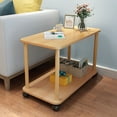 thumbnail image 7 of Yedigre 360 Degree Swivel Solid Wood Legs Easy Assembly Side Table 2 Tier Open Shelf Sofa Small Tea Table, 7 of 7