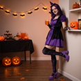 thumbnail image 6 of Voska Women's Halloween Print Thigh High Tube Socks Soft Stretchy Party Holiday Festival Decor D One Size, 6 of 6