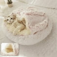 thumbnail image 5 of Plush Round Hooded Pet Bed, Warm Dog Bed For Small Dogs, Fluffy Soft Cat Bed, Donut Pet Cushion, 5 of 10