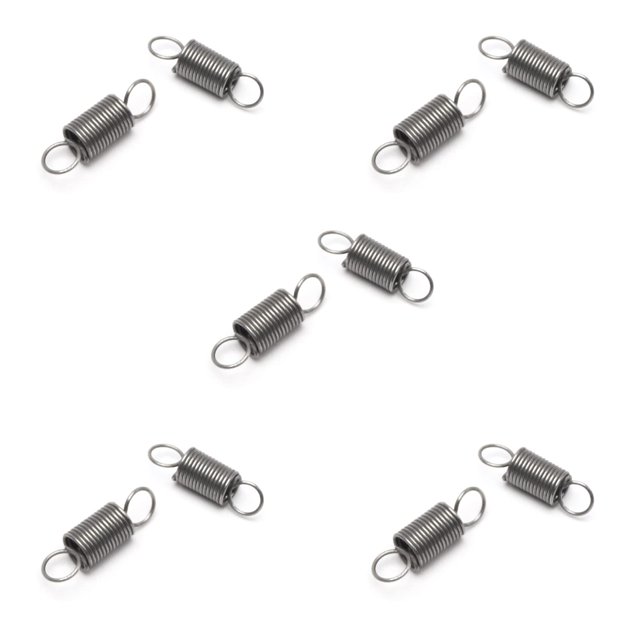HUGFEGWE Fil de Ressort Compressé Prolongé Diamètre 0.01 Pouces, OD 0.12 Pouces, Longueur Libre 0.39 Pouces, Ressort à Double Crochet en Acier Inoxydable pour Assemblage de Production Entretien de Mécanisme de Meubles 0.3x3x10mm 10 Pcs