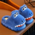 thumbnail image 4 of MUXiin Slippers Kids Size 1 Girls Slippers Dinosaur Design Indoor Footwear Cozy Comfortable Home Use Winter Everyday Wear For Kids Ages 4 To 13(5.5-6 Years,Blue), 4 of 5