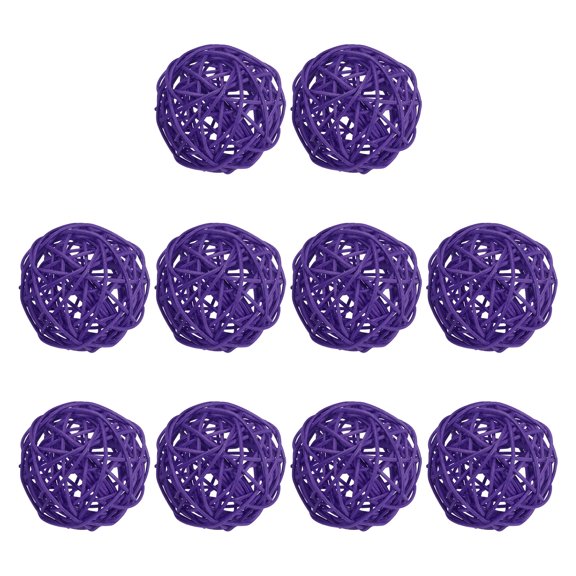 Uxcell Wicker Rattan Balls, Decorative Balls for Centerpiece Bowl Wedding Party Home Decor DIY Craft Deep Purple