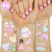 xo, Fetti Princess Party Temporary Tattoos - 46 Styles | Unircorn Birthday Decorations, Girl Baby Shower Supplies, Magic Fairy Theme Favor, Cute Girly Accessory