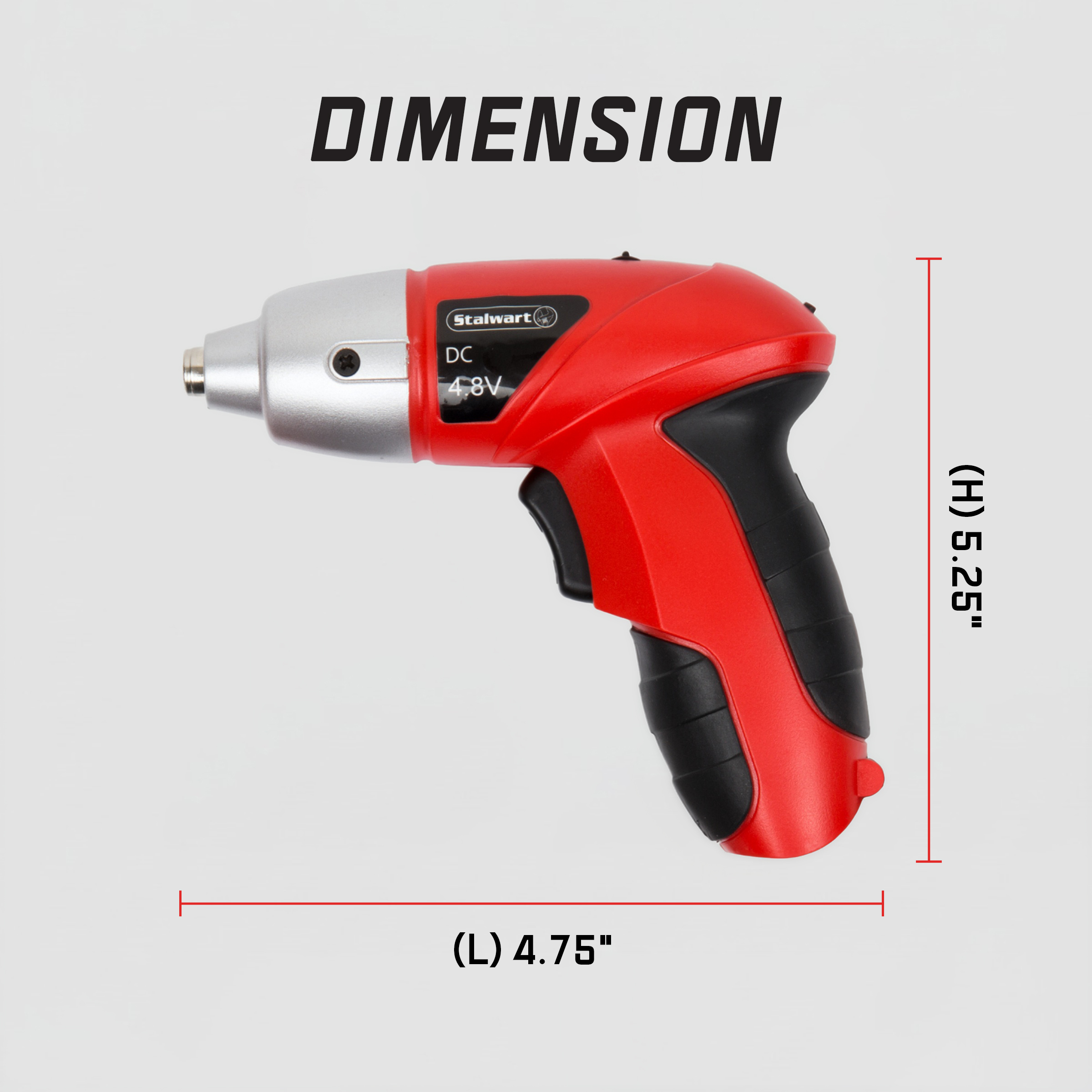 Stalwart 4.8V Cordless Screwdriver Kit, 25-Piece Set Red photo 3
