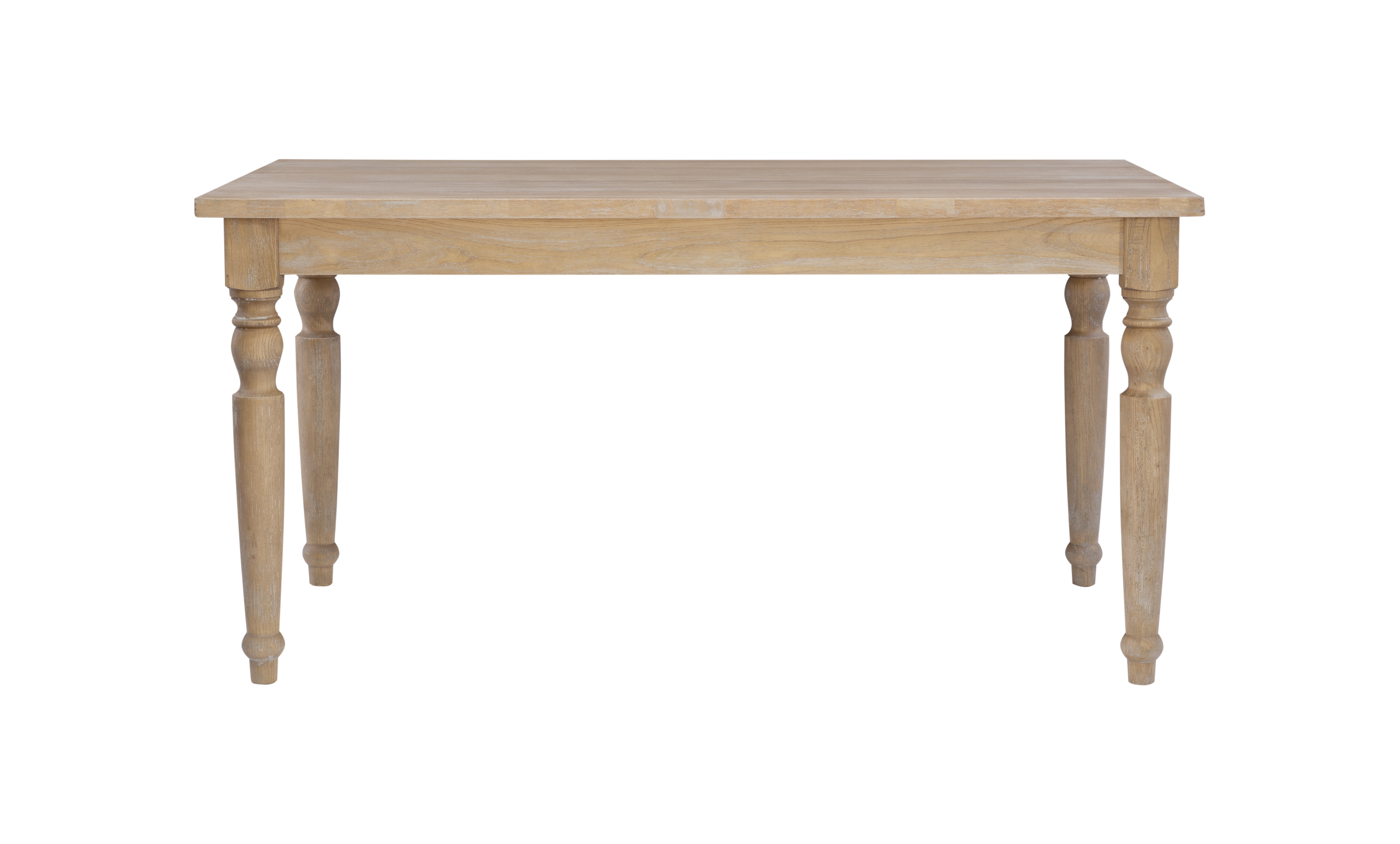 Saltoro Sherpi Transitional Wooden Rectangular Table with Turned Legs,Light Brown