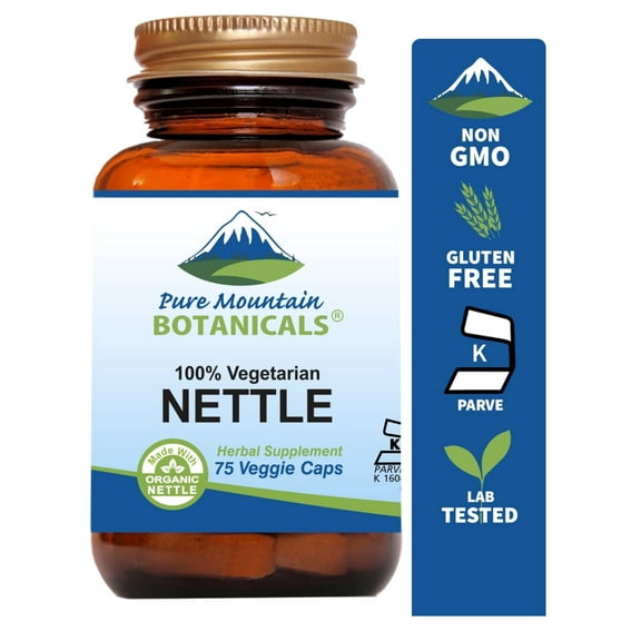 Stinging Nettle Leaf Capsules - 75 Kosher Vegan Caps with 500mg Organic Stinging Nettles Leaf