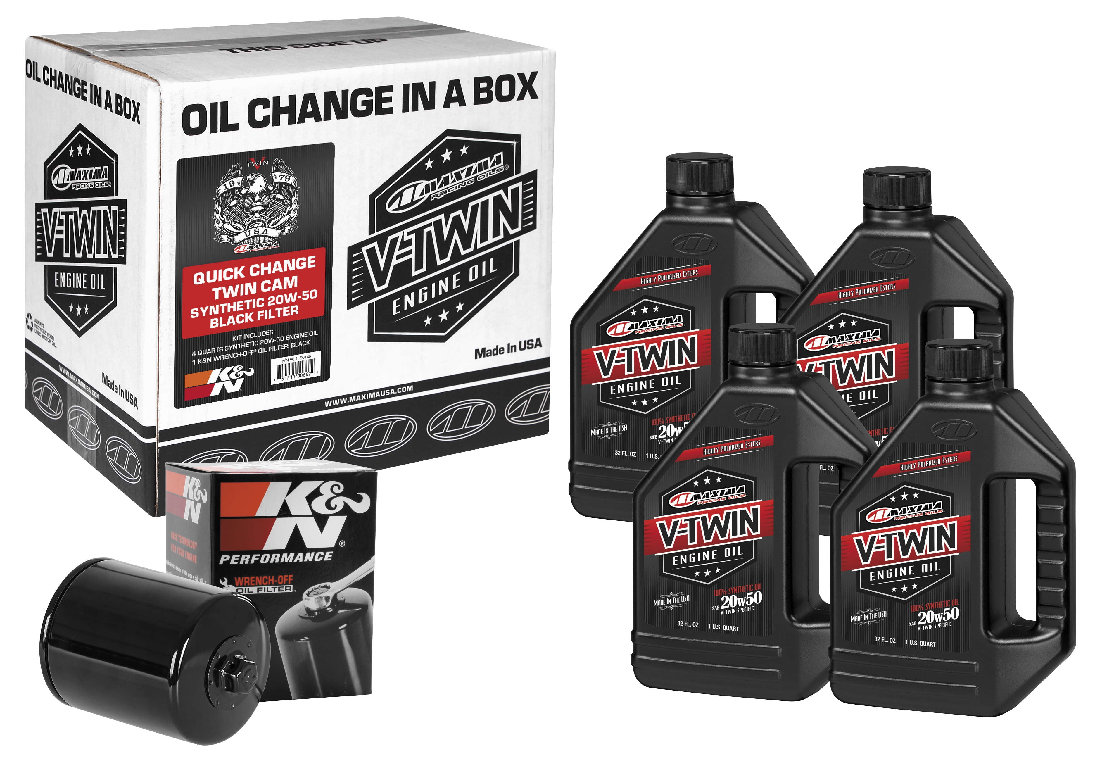 Maxima 90119014B Quick Change Twin Cam Synthetic Oil Change Kit with