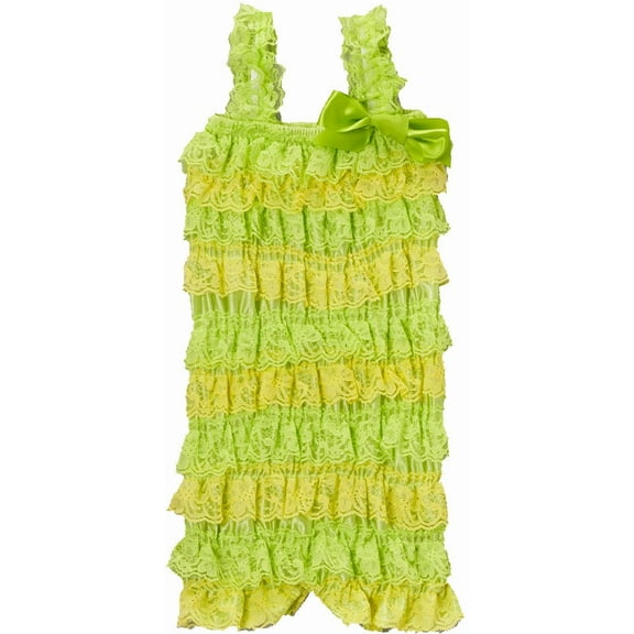 Wenchoice Lime & Yellow Ruffle Lace Romper Girl's M(12M-24M)