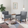 thumbnail image 2 of Daisy Modern Wood Accent Chair, Grey (Set of 2), 2 of 5