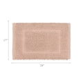 thumbnail image 3 of Jean Pierre New York Sophie Border 100% Cotton Bath Mat - Non-Slip Bath Rug - Pink Dusty Rose - 17" x 24", 3 of 8