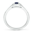 thumbnail image 2 of ANGARA Natural Oval Blue Sapphire Halo Ring with Diamond Accents in 14K White Gold for Women (Size-5x3mm) | September Birthstone, Anniversary, Jewelry Gift for Women | Natural Blue Sapphire Ring, 2 of 9