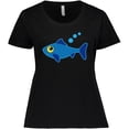 thumbnail image 3 of Inktastic Fishing Blue Fish Women's Plus Size T-Shirt, 3 of 5