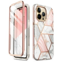 i-Blason Cosmo Series Case for iPhone 14 Pro 6.1 inch (2022 Release), Slim Full-Body Stylish Protective Case with Built-in Screen Protector(Marble)