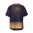 thumbnail image 2 of Disketp Men's Hawaiian Gold Black Glitter Print Shirts Button Down Holiday Beach Shirts-Medium, 2 of 7