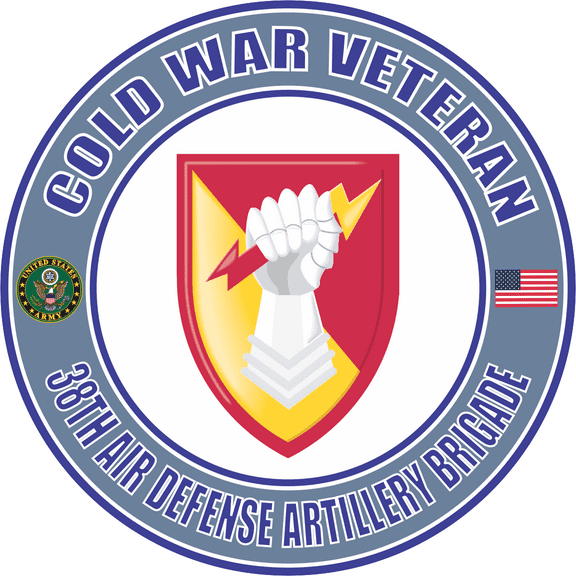3.8 Inch U.S. Army Cold War 38th Air Defense Artillery Brigade Veteran Decal