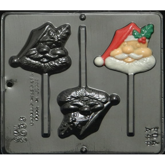 2033 Comic Santa Pop Lollipop Chocolate Candy Mold