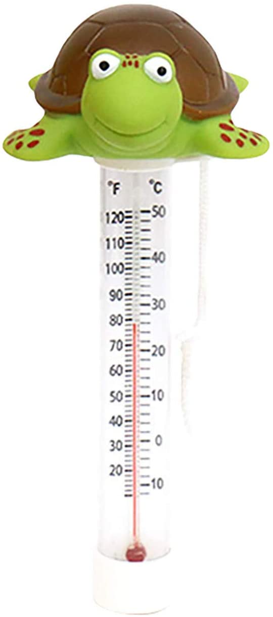 Floating Pool Thermometer Turtle, Pond Water Thermometer with String