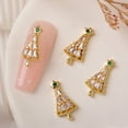 thumbnail image 2 of 1Pc Metal Nail Art Rhinestones Alloy Nail Studs Colorful Nail Charms Christmas Santa Reindeer Snowman Nail Supplies, 2 of 8