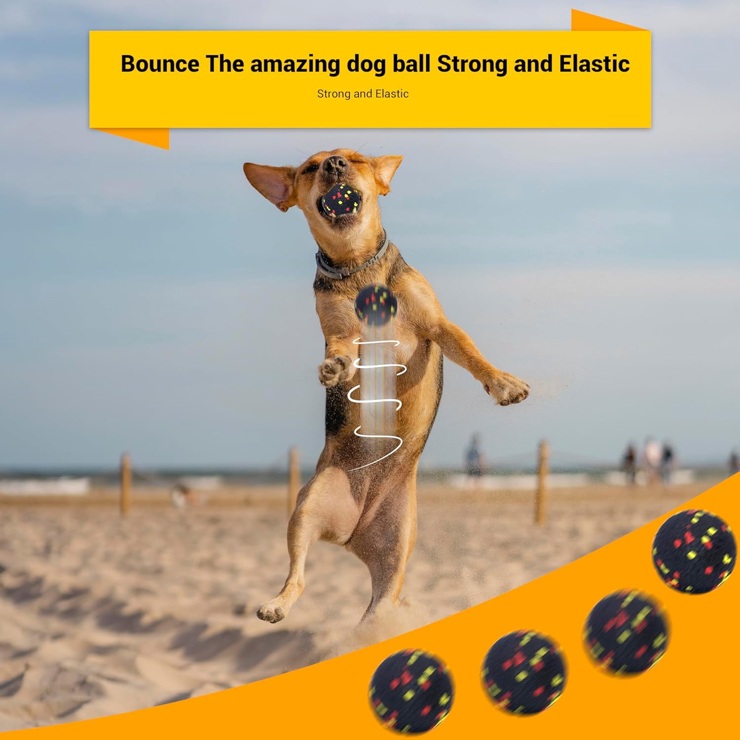 Dog Balls Toys for Aggressive Chewers, Indestructible Durable Bouncy Floating Balls for Dogs to Fetch, Durable Solid Rubber Ball for Training Dog(2 Pack) Toy Ball-BlackPack of 2),Small