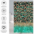 thumbnail image 5 of 4 Pcs Leopard Print Shower Curtain Set with Non-Slip Rugs, Toilet Lid Cover and Bath Mat, Black Gold Glitter Bling Bathroom Decor Set with Shower Curtain and Rugs and Accessories, 5 of 6