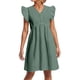 thumbnail image 1 of Vestido informal de color liso para mujer con mangas colgantes de encaje y mini falda - Poliéster, diseño con volantes y cuello en V, apto para mujeres embarazadas, 1 of 4