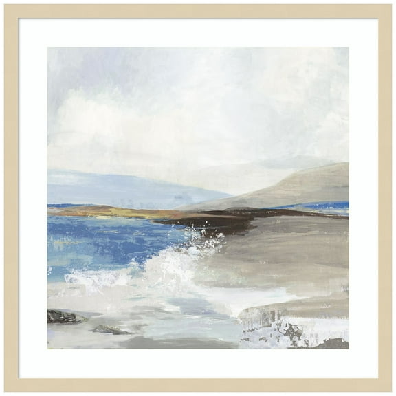 Amanti Art Soft Sea II Blue Wood Framed Wall Art Print
