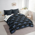 thumbnail image 3 of Homewish Cute Bowtie Bedding Comforter Set 7pcs for Kids Children Girls,Black Blue Queen Bedding Sets Super Cozy,Dreamy Princess Queen Sheet Sets,Breathable Home Decor,Reversible, 3 of 8