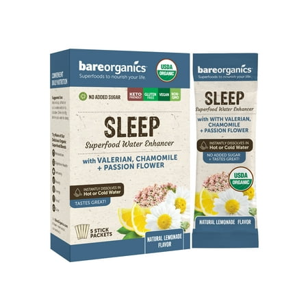 BareOrganics Sleep Blend Superfood Water Mix Packets, 5 Ct