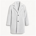 thumbnail image 5 of Plus Size Womens Business Casual Fleece Fall Jackets Trendy Mid-Length Oversized Winter Coats with Pockets Lapel Collar Button Down Outerwear, 5 of 6