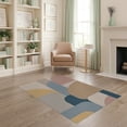 thumbnail image 2 of ODIKA 4'x6' Muted Pastel Tones Modern Abstraction Washable Area Rug Geometric Art Deco Inspired Design for Home Office, Under Desk, Non-Slip Chair-Friendly, Flatwoven, 2 of 7