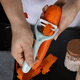 thumbnail image 5 of Juego de pelador de cerámica para cocinar con cuchillas ultra afiladas y duraderas, mangos ergonómicos, herramientas de cocina negras y rojas, 5 of 5