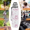 thumbnail image 7 of Pink Cartoon Bird 1000ml Tritan Sport Bottle Straw LeakProof Food-Grade Portable Wide Handle, 7 of 7