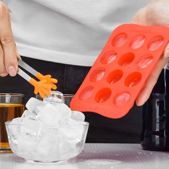 OULII Ice Making Mold Chocolate Moulding Ice Cube Tray Green 12 Cavities Design 1Pcs