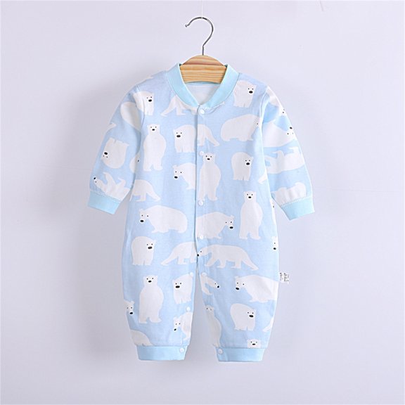 Aayomet Winter Jumpsuit For Baby Boy Gentleman One Piece Long Sleeve Baby Boys Gentleman Formal Tuxedo Outfit Suit,Sky Blue 6-9 Months