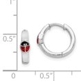 thumbnail image 2 of 925 Sterling Silver Ladybug Hinged Hoop Earrings Animal Insect, 2 of 6