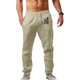 thumbnail image 2 of Pantalones casuales de lino para hombre, color liso, estampado de árbol, ligeros, sueltos, elásticos, con cordón, para verano, playa, yoga 081-beige M 081-beige M Xishao ropa, 2 of 2
