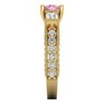 thumbnail image 3 of 2.33 ct Round Cut Simulated Pink Diamond Three-Stone Engagement Ring for Women in 14K Yellow Gold, 3 of 5