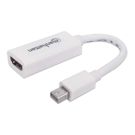 UPC: 0766623322461 | Manhattan Passive Mini DisplayPort to HDMI Adapter – Mini DisplayPort Male to HDMI Female  1080p@60Hz  White