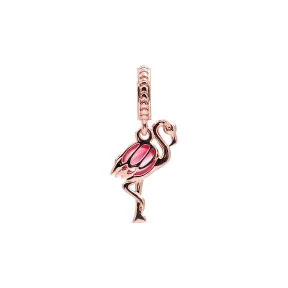 Pink Murano Glass Flamingo Dangle Charm