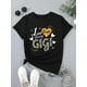 thumbnail image 2 of Camiseta de verano para mujer con Cuello RedondoGIGI Love Letter Print Casual T-Shirt for Women - Crew Neck, Short Sleeve, Breathable Polyester, Machine Washable - Perfect for Spring & SummerFather', 2 of 8