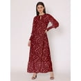 thumbnail image 6 of DressBerry Women's Printed Floor Length Georgette Dress Puff Sleeves Tiered Summer Wear Flared Maxi Dress, 6 of 7