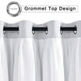 thumbnail image 2 of Hiasan Mix & Match Blackout Curtains with Sheer Overlay, Extra Long Double Layer Thermal Insulated Grommet Window Curtains for Bedroom, Living Room, 2 Panels with Tiebacks, Greyish White, 52W X 120L, 2 of 7