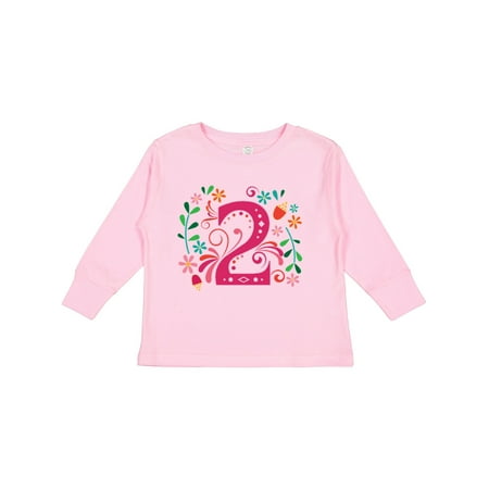 

Inktastic 2nd Birthday 2 Year Old Girls Outfit Gift Toddler Toddler Girl Long Sleeve T-Shirt
