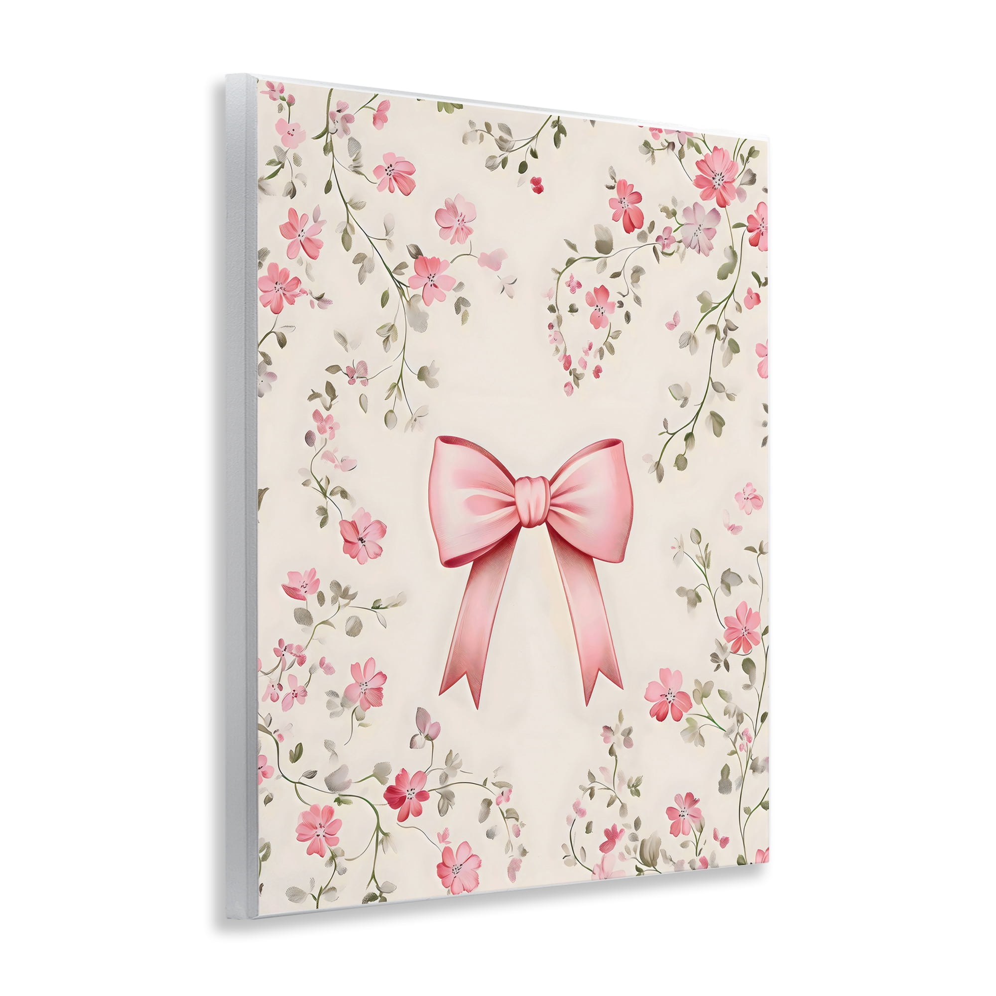 Stupell Industries Girly Ribbon Bow Wall Plaque Art, design by Arlington Prints