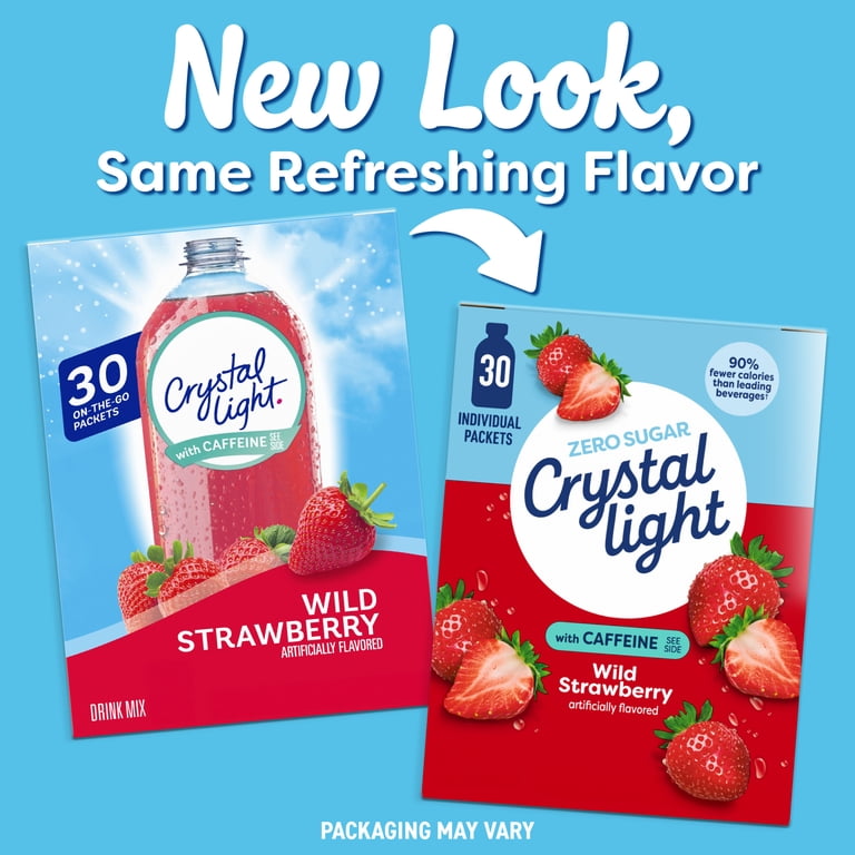 4 pack) Crystal Light Drink Mix with Caffeine, 30 Packets, for