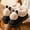 Black, variant on Indoor Outdoor Fluffy Lined Winter Slipper Snow Boots for Women, Plush Thermal Round Toe Soft Cozy Maternity Footwear Brown 36