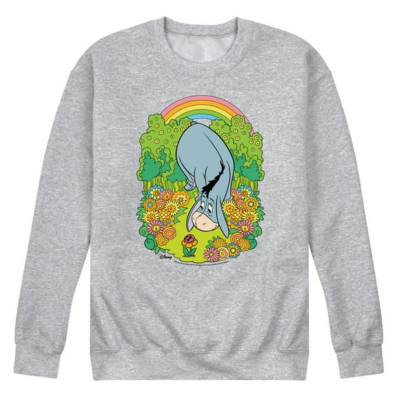 Winnie the Pooh - Eeyore Rainbow Flowers - Men's Crew Fleece Sweatshirt