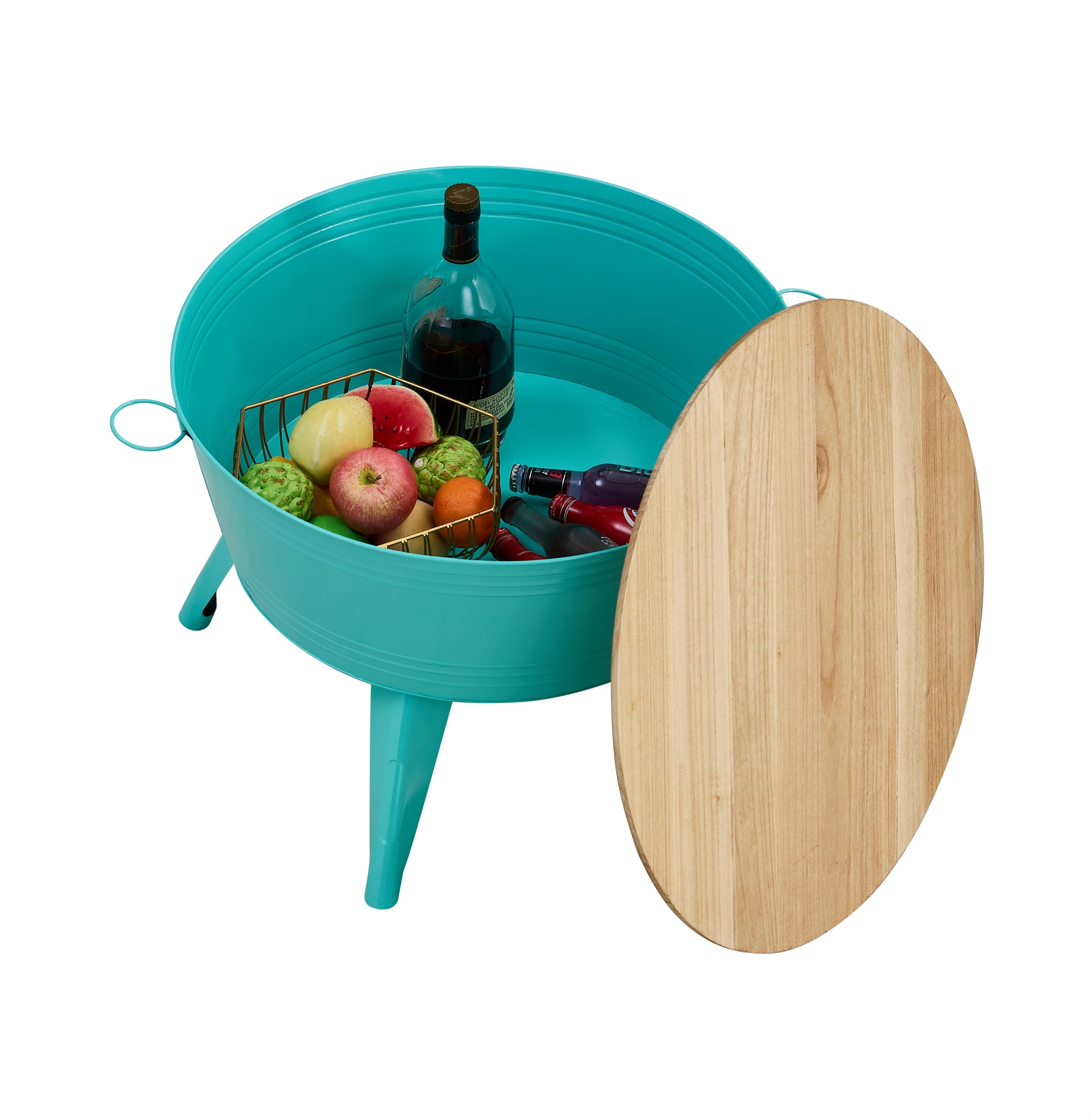 Walkfairy Farmhouse Accent Side Table, Rustic Antique Metal End Coffee